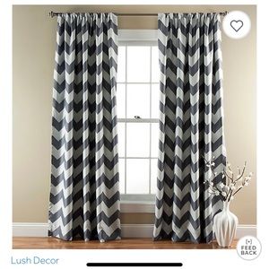 Gray chevron curtains - 84inch